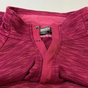 Avalanche Sweatshirt Maroon heather  3/4 button open neck. 2 Front pocket